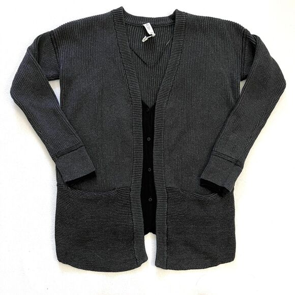 Lululemon Women Gray Heathered Black Cashmere Blend Vestigan